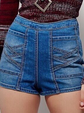Free People High Rise Radar Love Denim Shorts 26